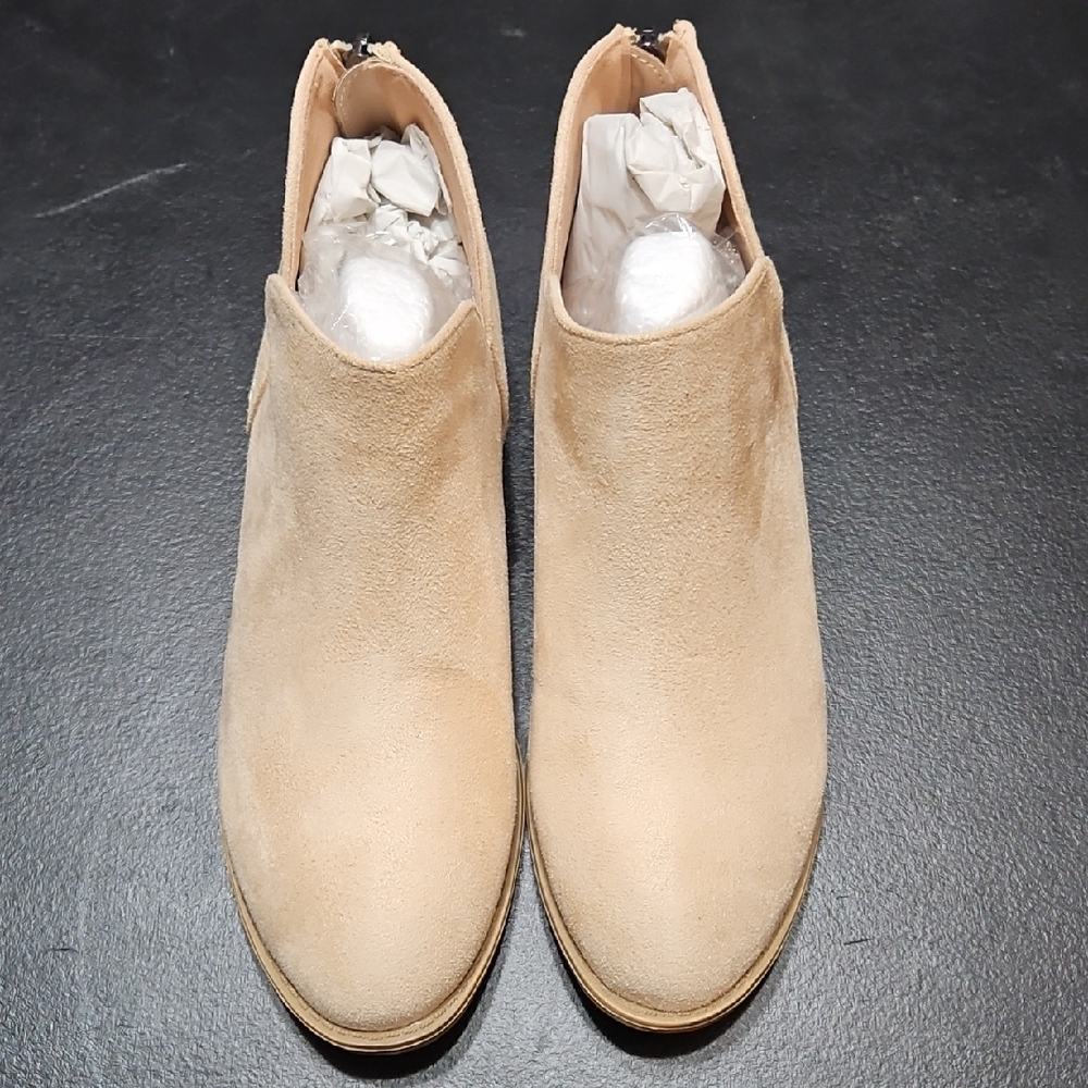 Journee Collection Tan Ankle Booties Suede Slip-On 008